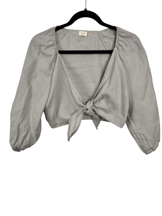 Aritzia Tops - Aritzia Wilfred Venue crop top,S, linen blend, tie front, deep v BeachCover-up
